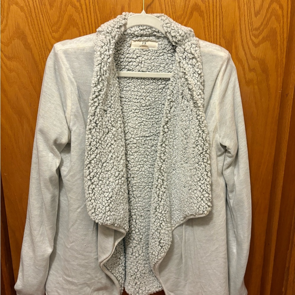 Thread & Supply Gray Sherpa-Lined Cardigan